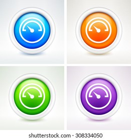 Car Dashboard on Colorful Round Buttons