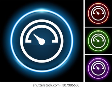 Car Dashboard on Glow Round Button