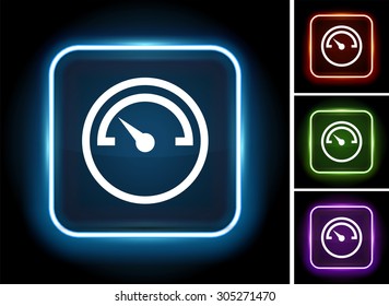 Car Dashboard on Glow Square Button