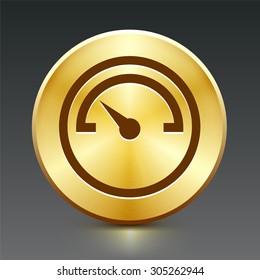 Car Dashboard on Gold Round Button