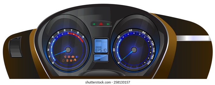 The car dashboard on isolated background