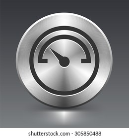 Car Dashboard on Silver Round Button