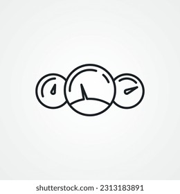 car dashboard outline icon. tachometer with speedometer line icon. scale meter line icon.