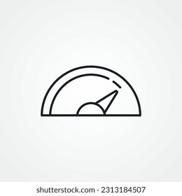 car dashboard outline icon. tachometer with speedometer line icon. scale meter line icon.