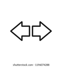 Car dashboard panel icon on white background. Arrows indicating the operation of the turn signals.