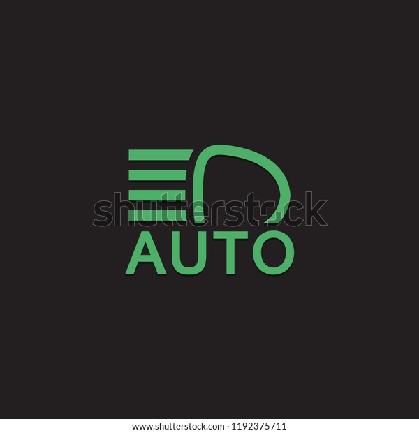 Car dashboard panel icon on a black background.\
Light sensor.