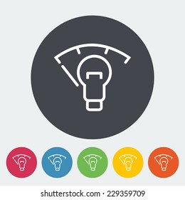Car dashboard panel illumination. Single flat icon on the circle. Vector illustration.