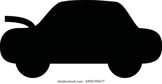 Car Dashboard Panel Indicators, Bonnet Open flat black vector icon.