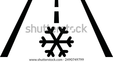 Car Dashboard Panel Indicators, Frost Warning flat black vector icon.