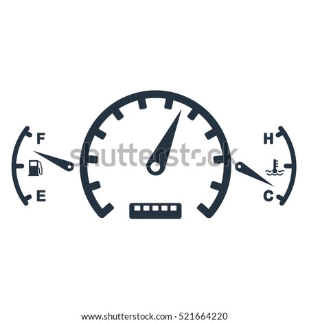 car dashboard panel isolated icon on white background, auto service, repair, car detail, temperature gauge, fuel tank, speedometer, tachometer