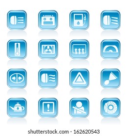 Car Dashboard - realistic vector icons set