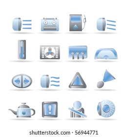 Car Dashboard - realistic vector icons set