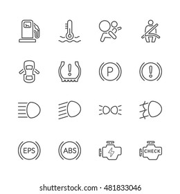 Car Dashboard Service Garage Icons Set Stock Vector (Royalty Free ...