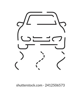 Car dashboard sign line icon. Vector airbag, warming, engine, warning signs. Outline style icon design isolated on a white background