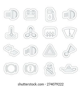Car Dashboard - simple vector icons set