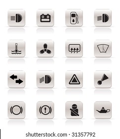 Car Dashboard - simple vector icons set