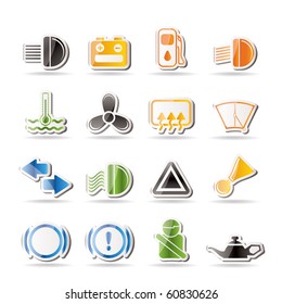 Car Dashboard - simple vector icons set