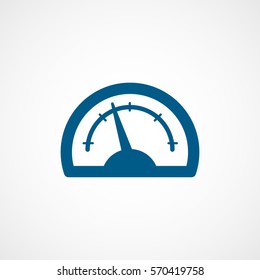 Car Dashboard Speedometer Tachometer Blue Flat Icon On White Background