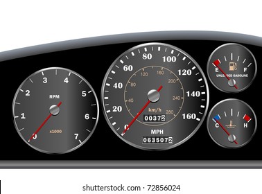 Car Dashboard Speedometer Vector Stock Vector (Royalty Free) 72856024 ...