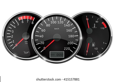Car dashboard. Still position. Vector illustration isolated on white background