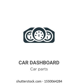 Car dashboard vector icon on white background. Flat vector car dashboard icon symbol sign from modern car parts collection for mobile concept and web apps design.