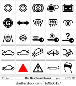 Car dashboard vector icons