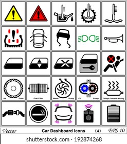 Car dashboard vector icons