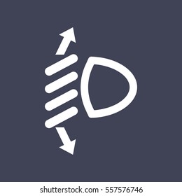 Car dashboard vector icons. Beam regulator icon