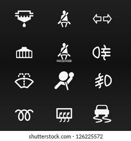 Car dashboard vector icons set 1