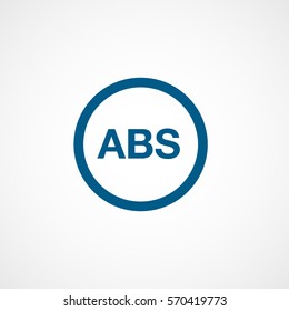Car Dashboard Warning Light ABS Blue Flat Icon On White Background