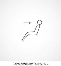 Car Dashboard Warning Light Air Button Line Icon On White Background