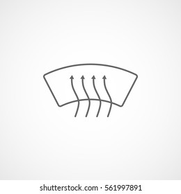 Car Dashboard Warning Light Air Button Line Icon On White Background