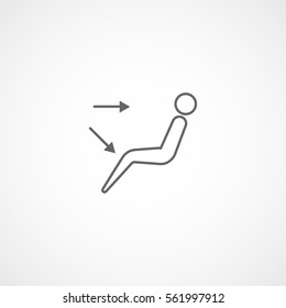 Car Dashboard Warning Light Air Button Line Icon On White Background