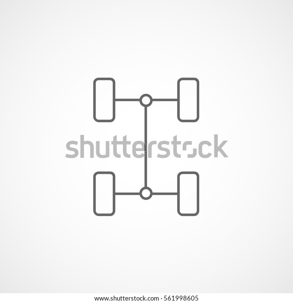 Car Dashboard Warning Light Chassis Line Icon\
On White Background