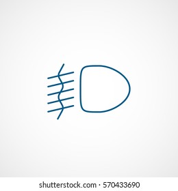 Car Dashboard Warning Light Fog Lamp Blue Line Icon On White Background
