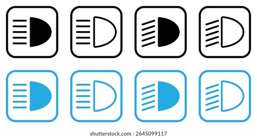 Car Dashboard Warning Light Icons Set – Vehicle Indicator Symbols Collection