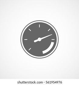 Car Dashboard Warning Light Speedometer Tachometer Flat Icon On White Background