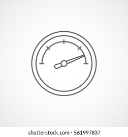 Car Dashboard Warning Light Speedometer Tachometer Line Icon On White Background