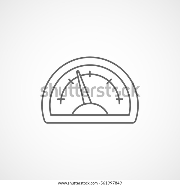 Car Dashboard Warning Light Speedometer\
Tachometer Line Icon On White\
Background