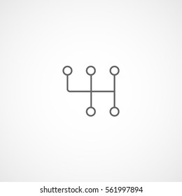 Car Dashboard Warning Light Transmission Line Icon On White Background
