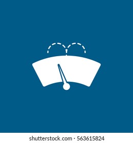 Car Dashboard Warning Light Washer Fluid Flat Icon On Blue Background