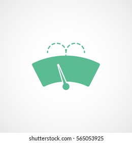 Car Dashboard Warning Light Washer Fluid Green Flat Icon On White Background
