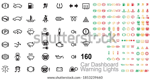 Car dashboard warning\
lights. Comprehensive Guide To Dashboard Warning Lights. warning\
lights icon vector