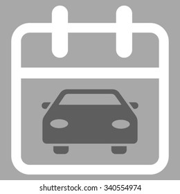 Car Date vector icon. Style is bicolor flat symbol, dark gray and white colors, rounded angles, silver background.