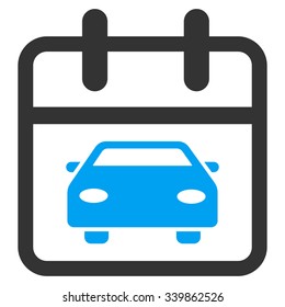 Car Day vector icon. Style is bicolor flat symbol, blue and gray colors, rounded angles, white background.