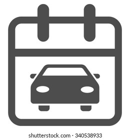Car Day vector icon. Style is flat symbol, gray color, rounded angles, white background.