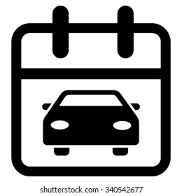Car Day vector icon. Style is flat symbol, black color, rounded angles, white background.