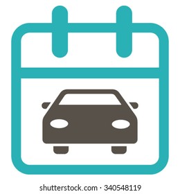 Car Day vector icon. Style is bicolor flat symbol, grey and cyan colors, rounded angles, white background.