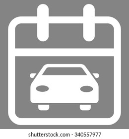 Car Day vector icon. Style is flat symbol, white color, rounded angles, gray background.