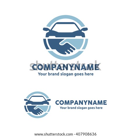 Car Deal with Hand shake symbol Logo Template